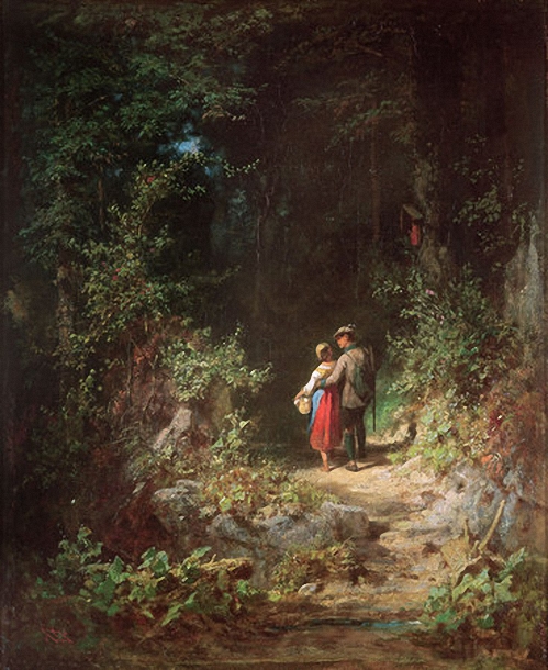 Lovers In A Wood by Carl Spitzweg, c.1860